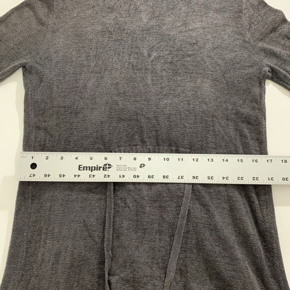 Barefoot Dreams CozyChic Ultra Lite Cardigan S Dark Gray Tie Belt Pockets Luxury - Picture 8 of 10